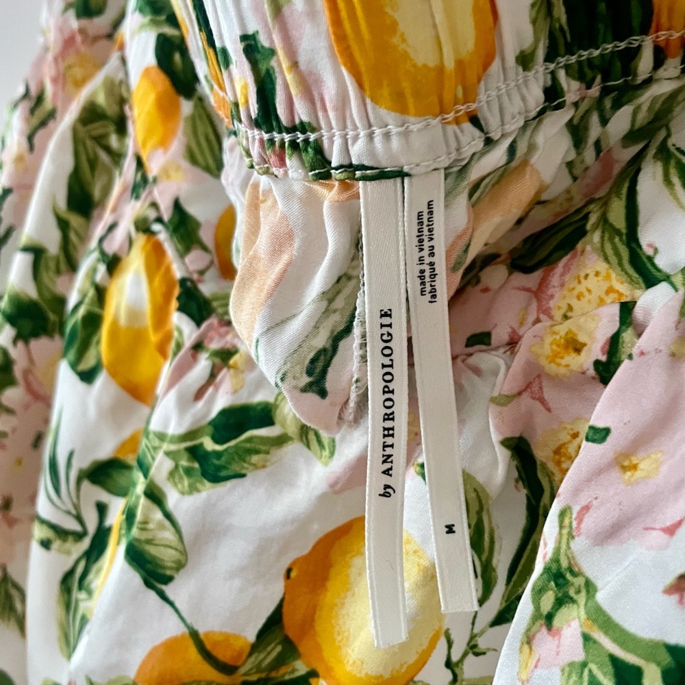 By Anthropologie Silky Patterned Pyjama Shorts Lemon Print NWT - Picture 5 of 8